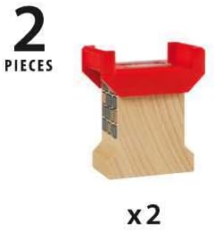 Brio World 33254 - Super Supports - 2 Piece Wooden Railway Set | Enhances Creativity | Compatible with All Brio Train Sets | Sustainability Certified | Perfect for Kids Ages 3 and Up
