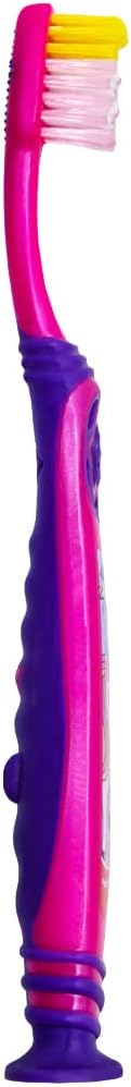Colgate Kids Unicorn Toothbrush, with Suction Cup for Children 5+ Years Old, Extra Soft (Colors Vary) - Pack of 2
