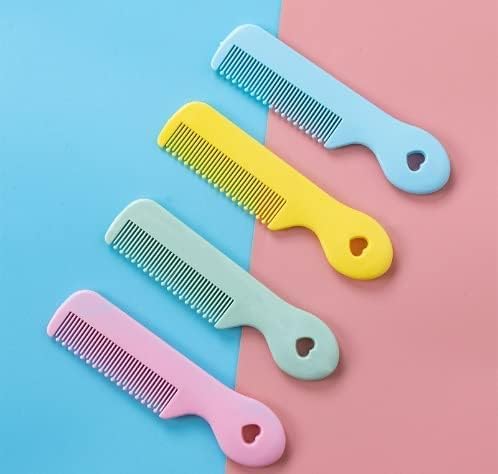 4Pcs Colorful Round Tip Bristles Baby Cute Comb Baby Grooming for Sensitive Scalp Skin, for Nursery Newborn Infant Girl Boy Kids Comb Baby