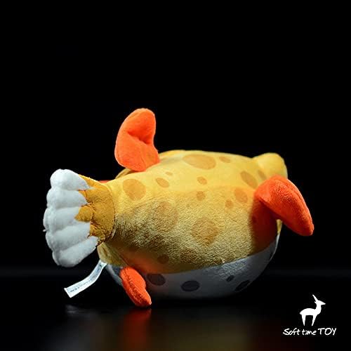ZHONGXIN MADE Simulation Pufferfish Plush Toy - Real Life Yellow Blowfish Plush Toy Lifelike, Sea Animals Puffers Stuffed Toys Soft Aquarium Fish Dolls, Gifts for Kids, 9 Inches (Yellow)