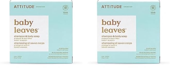 ATTITUDE Plastic-Free Shampoo and Body Soap Bar for Baby, EWG Verified 3 Ounces 2)