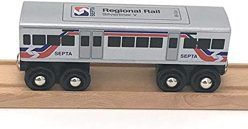 Munipals Septa Wooden Railway Regional Rail Silverliner-V 2-car Set Child