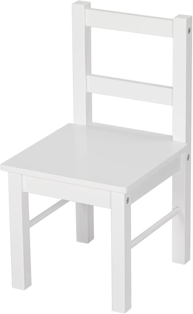 UTEX Child's Wooden Chair Pair for Play or Activity, Set of 2, White …