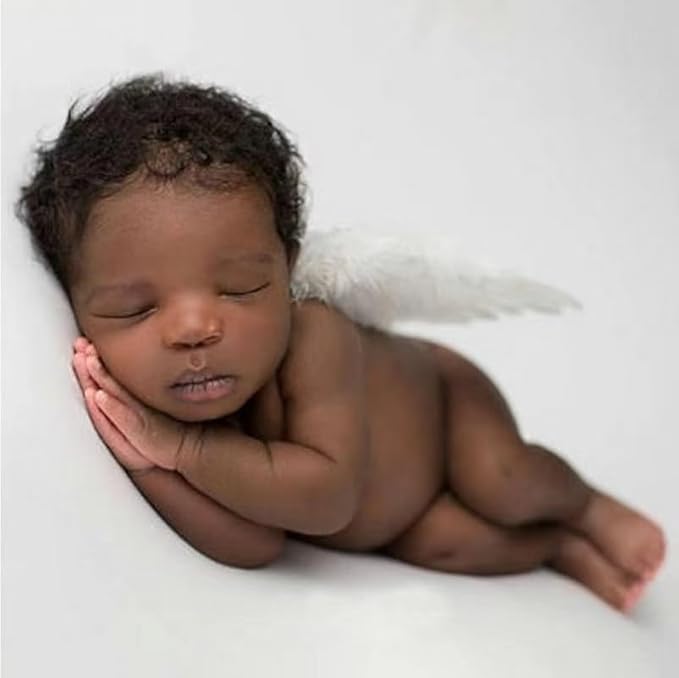 Holibeat 2PCS 0-6M Baby Angel Feather Wings Newborn Photo Props