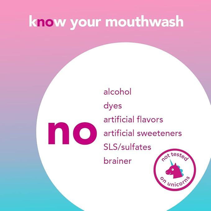 Hello Kids Mouthwash with Unicorn Bubble Gum Flavor, Alcohol Free Mouthwash for Kids with Fluoride, Safe for Ages 6 and Up, Anticavity, Vegan, No Alcohol, No Dyes, 16 Oz Bottles (Pack of 3)