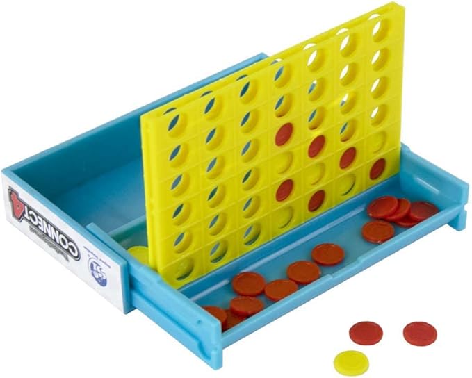 World's Smallest Connect 4 Board Game, Miniature Classic Game with Grid, Case & Tokens, Fun for All Ages, Family Games for Kids, Perfect for Stocking Stuffers, Easter Baskets, Party Favors, Ages 6+