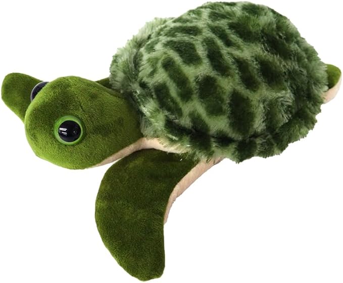 The Petting Zoo Sea Turtle Stuffed Animal Plushie Slap Bracelet, Gifts for Kids, Slapstix Sealife Animals, Green Sea Turtle Plush Toy 10 Inches
