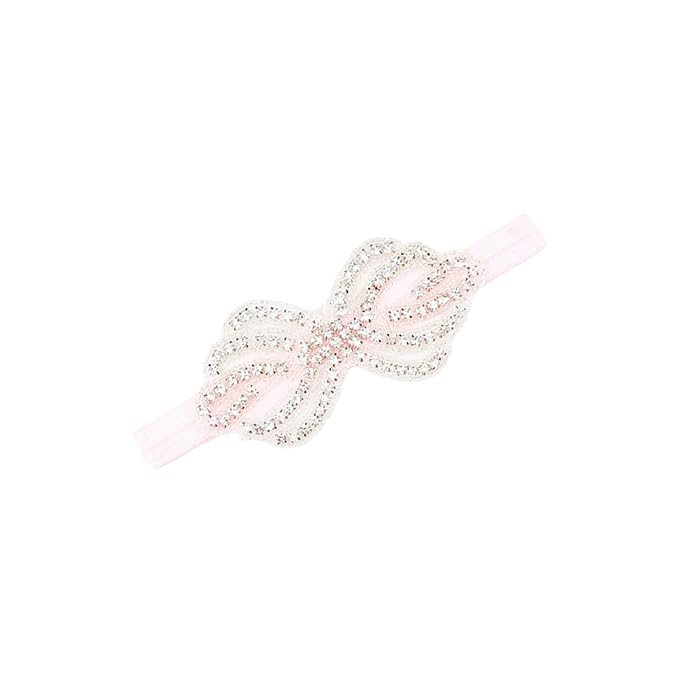 Nishine Girls White Rhinestone Flower Headband Pack Baby Christening Baptism (Crown-3 Pack)