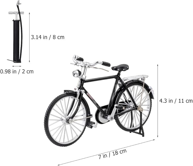 HOMSFOU Alloy Mini Bicycle with Inflator: Miniature Bike 1: 10