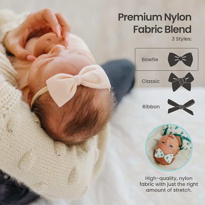 Copper Pearl Baby Bows: Stylish Headbands for Baby Girls, Premium Soft and Stretchy Baby Headbands