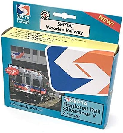 Munipals Septa Wooden Railway Regional Rail Silverliner-V 2-car Set Child