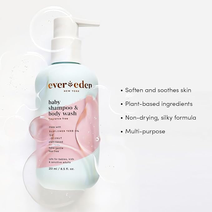 Evereden Baby Shampoo and Body Wash 8.5 fl oz. | Clean and Gentle Baby Care