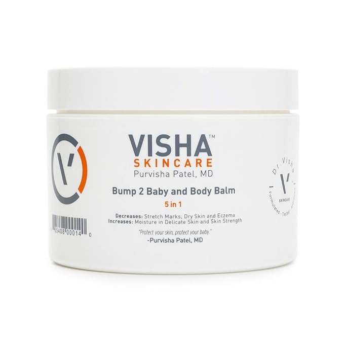 Visha Skincare Bump 2 Baby 5 in 1 Multitasking Body Balm, Soothes and Relieves Dry 10 oz
