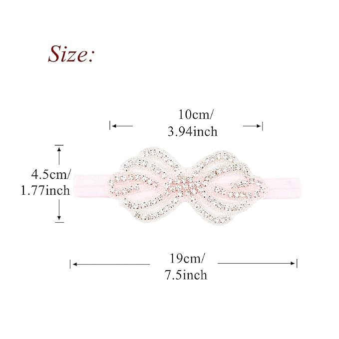 Nishine Girls White Rhinestone Flower Headband Pack Baby Christening Baptism (Crown-3 Pack)