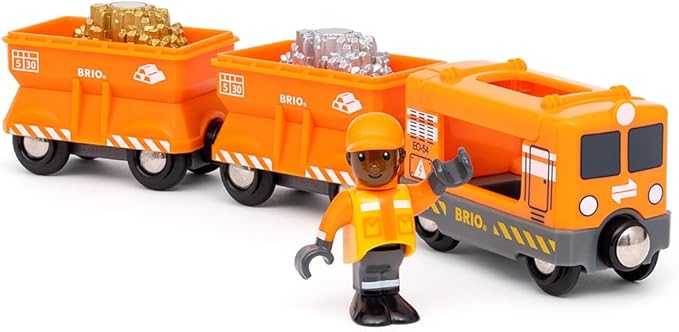 BRIO World – 36049 Gold Cargo Train | Toy Train Set for Kids Aged 3 Years Up