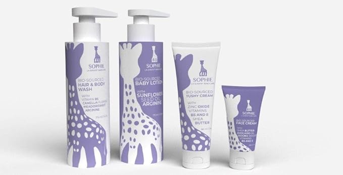 Sophie la Girafe Babycare Hair & Body Wash Unscented- Ultra-Gentle 2-in-1 Cleanser for Skin & Scalp - Fragrance Free, Dye Free 5.5 oz