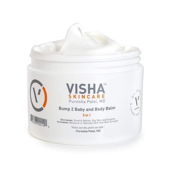 Visha Skincare Bump 2 Baby 5 in 1 Multitasking Body Balm, Soothes and Relieves Dry 10 oz