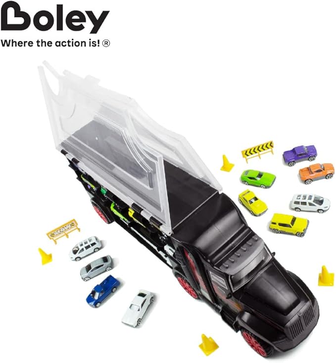 Boley 22Piece Truck Carrier - Big Rig Hauler Truck Transport with Slots for Car Transport