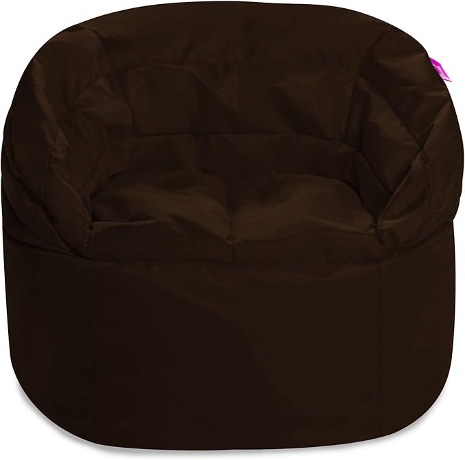 Posh Creations Bean Bag Chair Structured Seat for Kids, Teens and Adults, Comfy Chair for Gaming, Reading and Watching TV, Sonoma Lounge, Microsuede - Chocolate