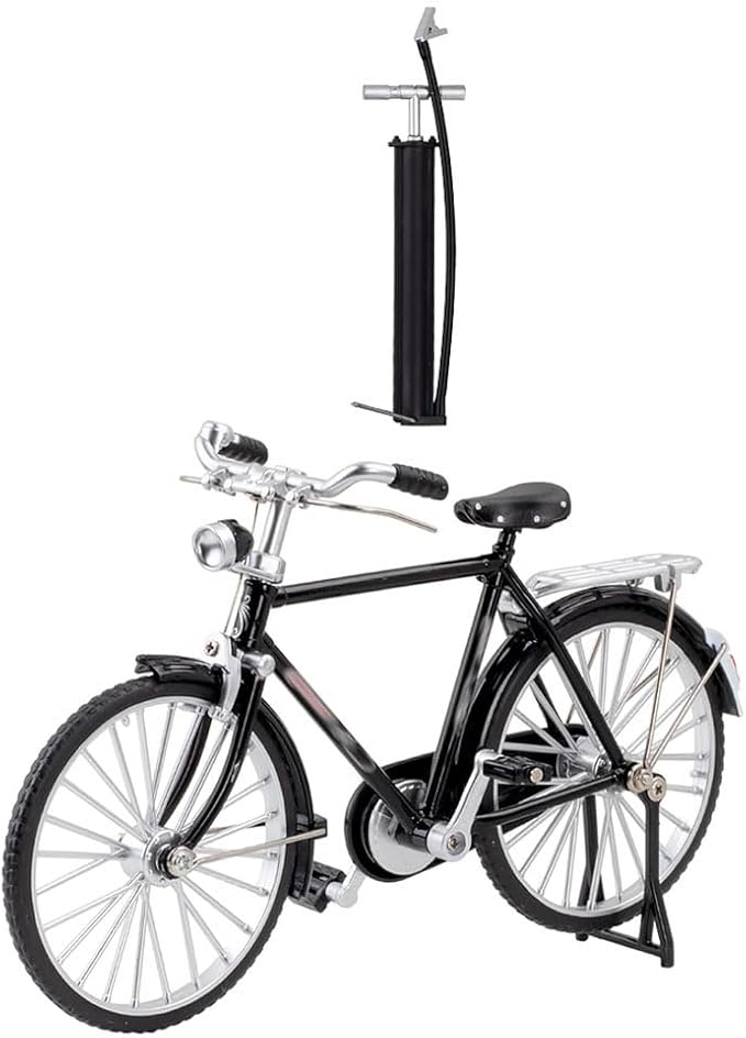 HOMSFOU Alloy Mini Bicycle with Inflator: Miniature Bike 1: 10