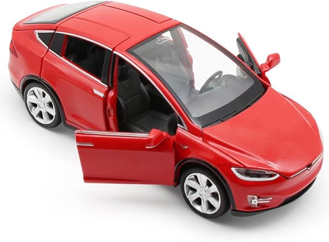 1:32 Scale Model X Alloy Car Model Diecast Toy Vehicles for Kids, Tesla car Model,Pull Back Alloy Car with Lights and Music