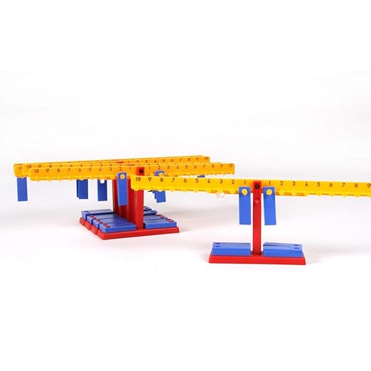 hand2mind Mini Student Number Balance Beam Classroom Kit, Student Math Balance, Balance Scale for Classroom, Math Manipulatives Middle School, Weighted Balance Scale for Kids Learning (Set of 15)