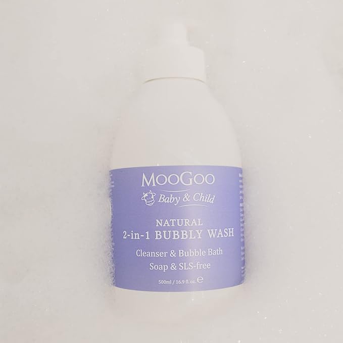 MooGoo 2-in-1 Bubbly Wash - A gentle cleansing baby bubble bath, body wash and baby shampoo