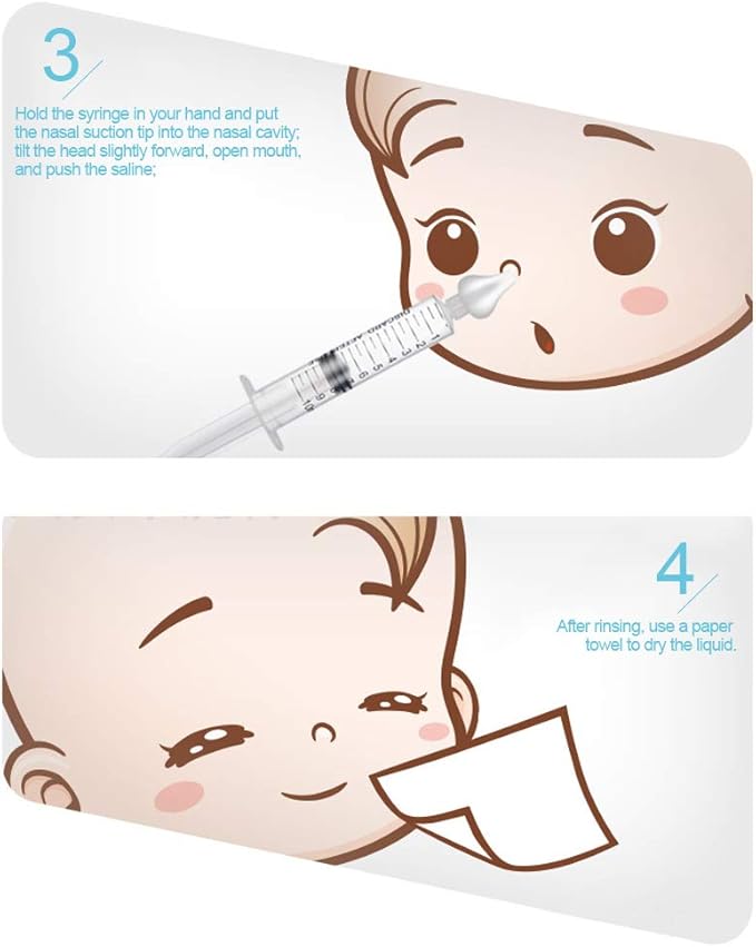 Syringe Nasal Irrigator, Professional Baby Nasal Irrigator Portable Infant Nose (2 pièces)