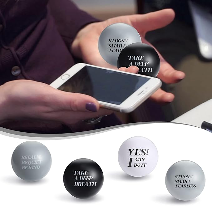 Zomiboo 20 Pieces Motivational Stress Foam Balls Quote Stress Relief Inspirational Relief Balls Employee Appreciation Gift for Kids Relieve Motivating Encouraging Adult(Classic Color)