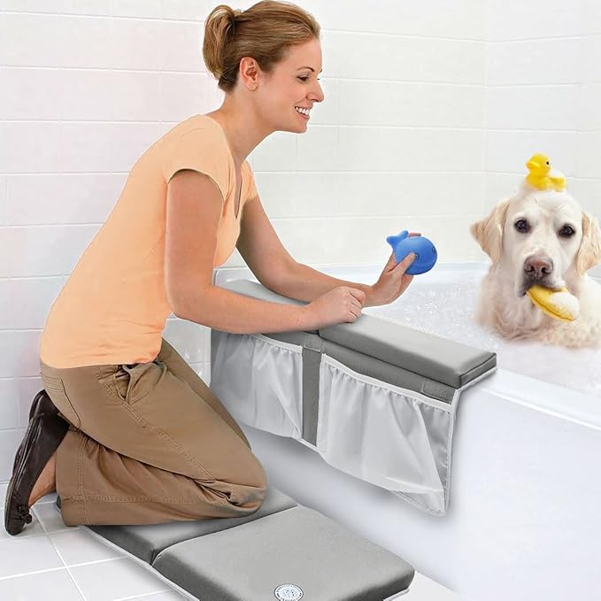 Baby Bath Kneeler & Elbow Rest Set | Thick Non-Slip Cushion Bath Kneeling Pad