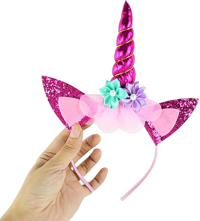 Unicorn Horn Headband Glitter Cute Unicorn Hairband Birthday Party Halloween