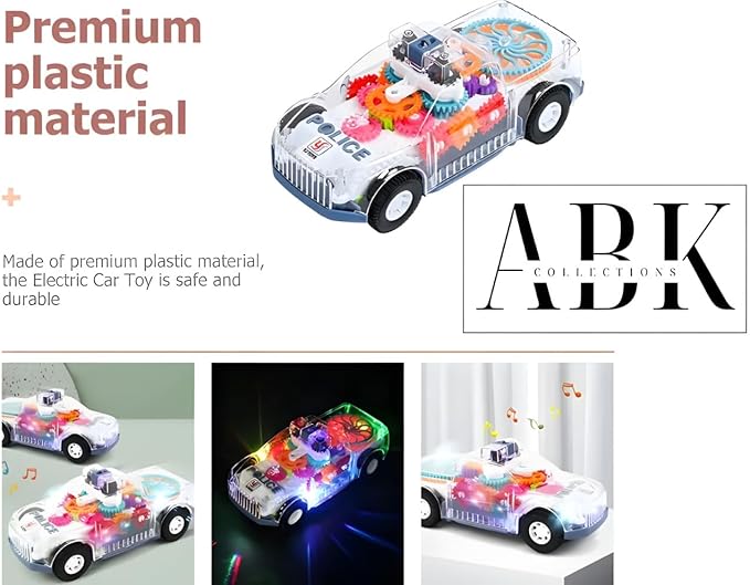 ABK Transparent Toy Car - with visible colored moving Gear
