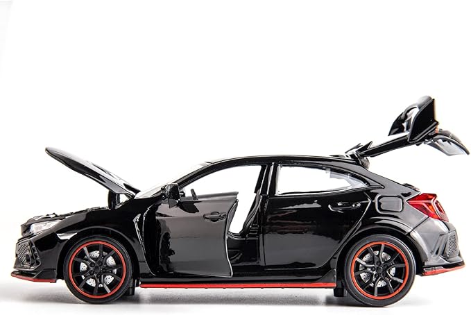 Compatible for 1:32 Diecasting Alloy Honda Civic Type-R Car Model Toy Car,Pull Back Alloy Car with Lights and Sound, Open Door for Kids Gift