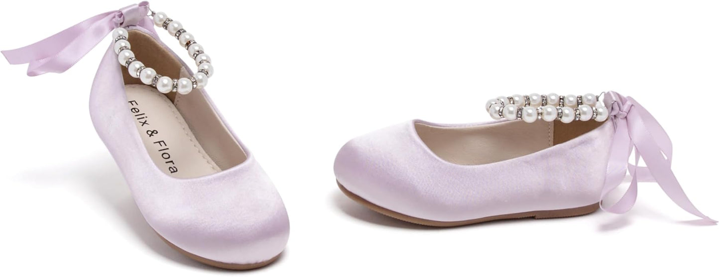 Felix & Flora Girls Toddler Little Ballet Shoes - Flower
