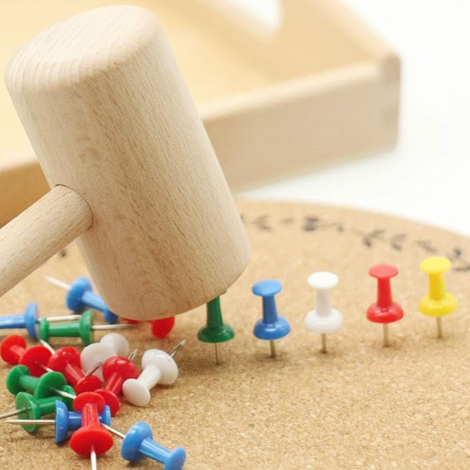 DANNI Montessori Practical Life Material Hammer and Nails Set with Wooden Tray Montessori Educational Wooden Toys for Children (2)