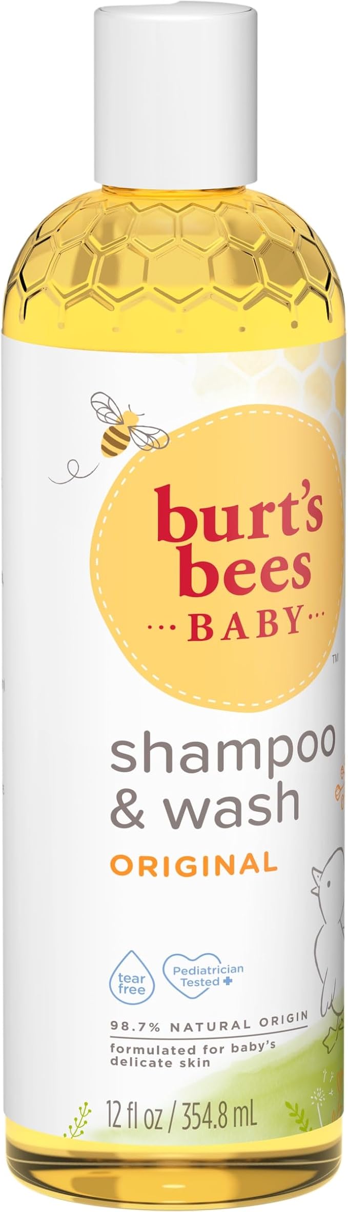 Burt's Bees Baby Shampoo and Wash Set, 2-in-1 Natural Origin Plant Based Formula for Sensitive Skin 3 Travel 36 oz (12 oz 3-Pack)