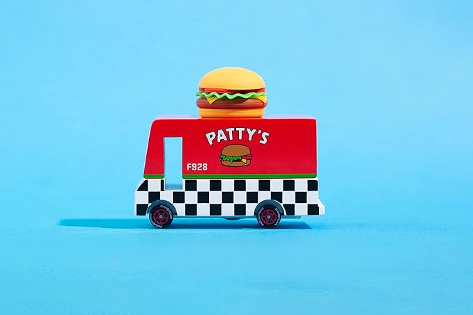 Candylab Toys CANDYCAR® Wooden Food Truck Collection - Hamburger Van,