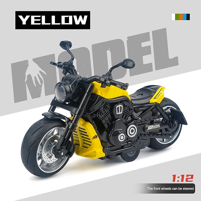 Pull Back Motorcycle Toys - Toy Motorcycle with Flashing Light 3+ Kids
