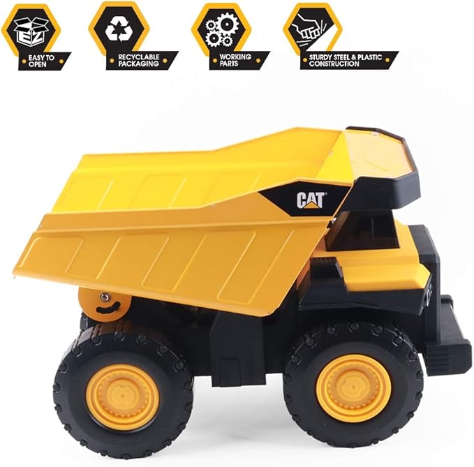 CAT Construction Toys, 16" Steel Toy Dump Truck - Ages 3+