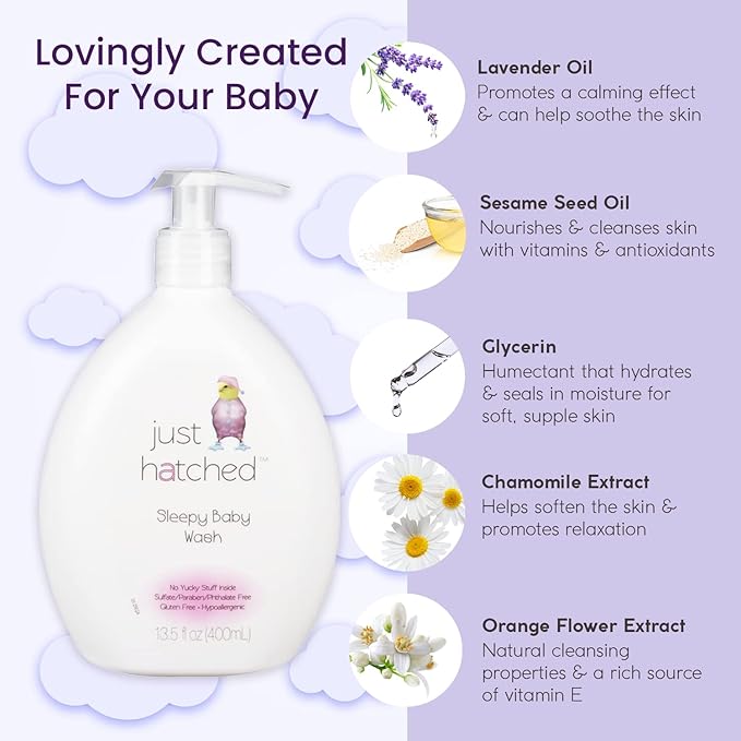 Sleepy Baby Wash Multi-Pack - Relaxing Bath + Body, Snuggly Yummy Fragrance 13.5 fl (2 Pack)