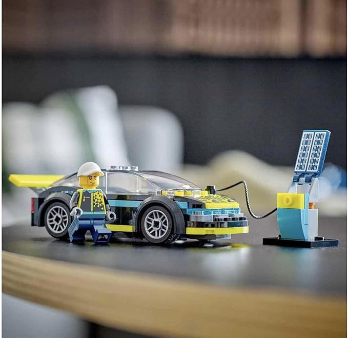 LEGO 60383 City Electric Sports Car Toy for 5 Plus Years Old Boys and Girls, Race Car for Kids Set with Racing Driver Minifigure, Building Toys