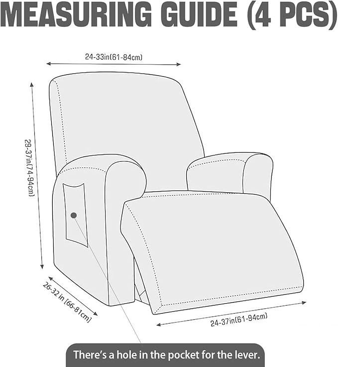 NORTHERN BROTHERS Stretchy Recliner Chair Covers, Velvet Recliner Covers, Lazy Boy Chair Cover (Black, 1 Seat)