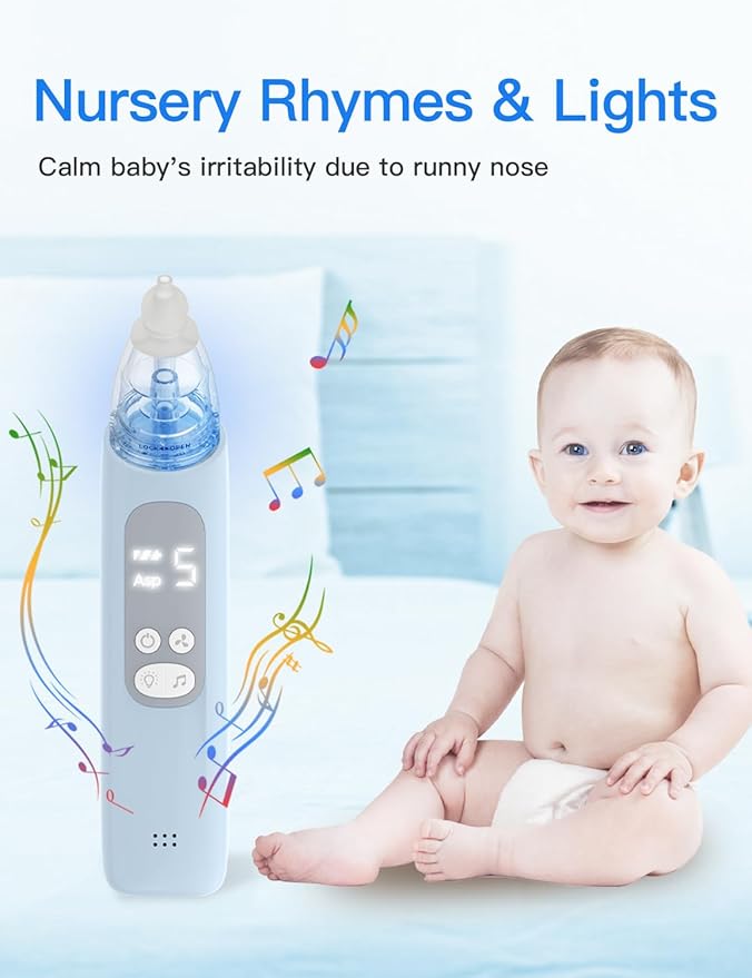 Baby Nasal Aspirator, Electric Nose Sucker with 5 Levels Suction