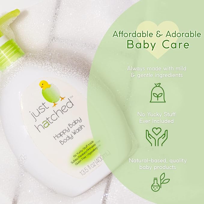 Happy Baby Body Wash Multi-Pack - Gentle Bath + Body Cleanser, Huggable Yummy Fragrance for Newborns 13.5 fl (2 Pack)