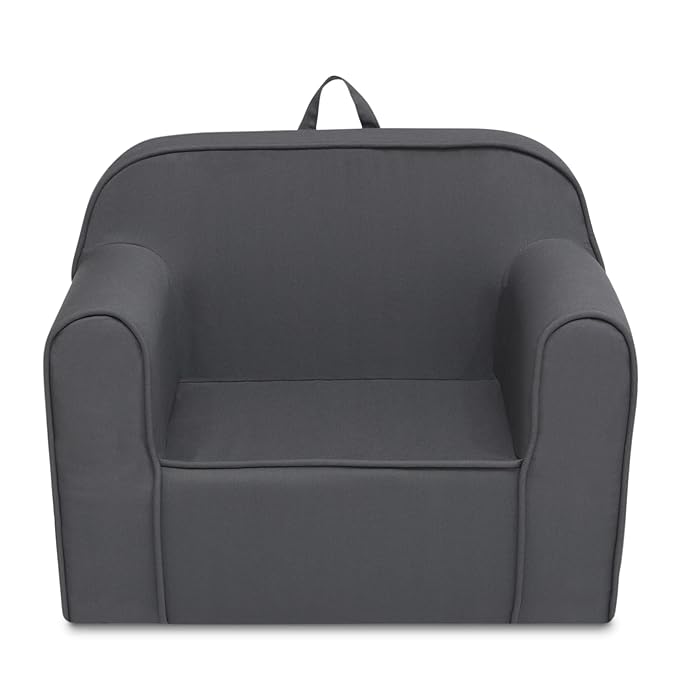 Delta Children Cozee Chair for Kids for Ages 18 Months and Up, Dark Grey