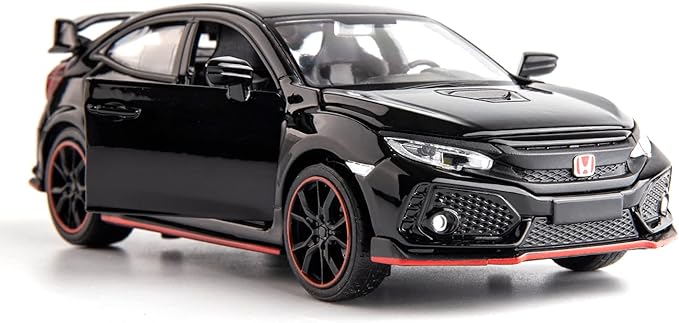 Compatible for 1:32 Diecasting Alloy Honda Civic Type-R Car Model Toy Car,Pull Back Alloy Car with Lights and Sound, Open Door for Kids Gift