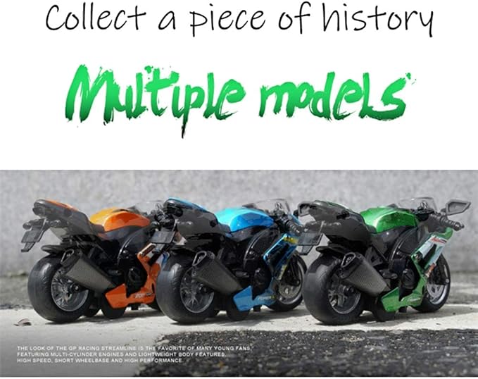 Pull Back Motorcycle Toys, Tiny Gift with Music Lighting 3 4 5 6 7 8