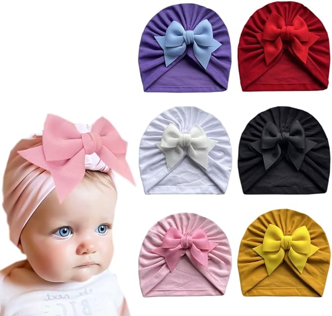 XYX Baby Girl Toddlers Breathable Cotton Hat Newborn Knotted Hat