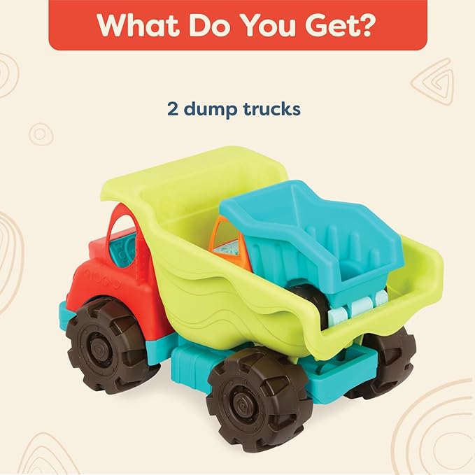B. toys- B. play- Dump Truck Duo- Vehicles- Pretend Play Trucks for Toddlers- Big 20" Truck & Small Truck – Classic Toys for Toddlers, Kids 18 Months