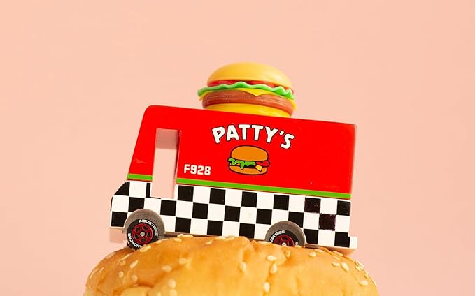 Candylab Toys CANDYCAR® Wooden Food Truck Collection - Hamburger Van,
